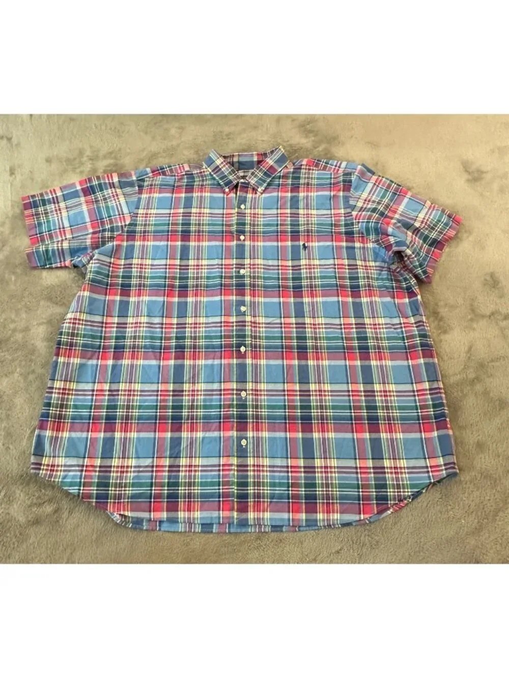 Polo Ralph Lauren Plaid Short Sleeve Button Up Shirt 3XB 3XL Big